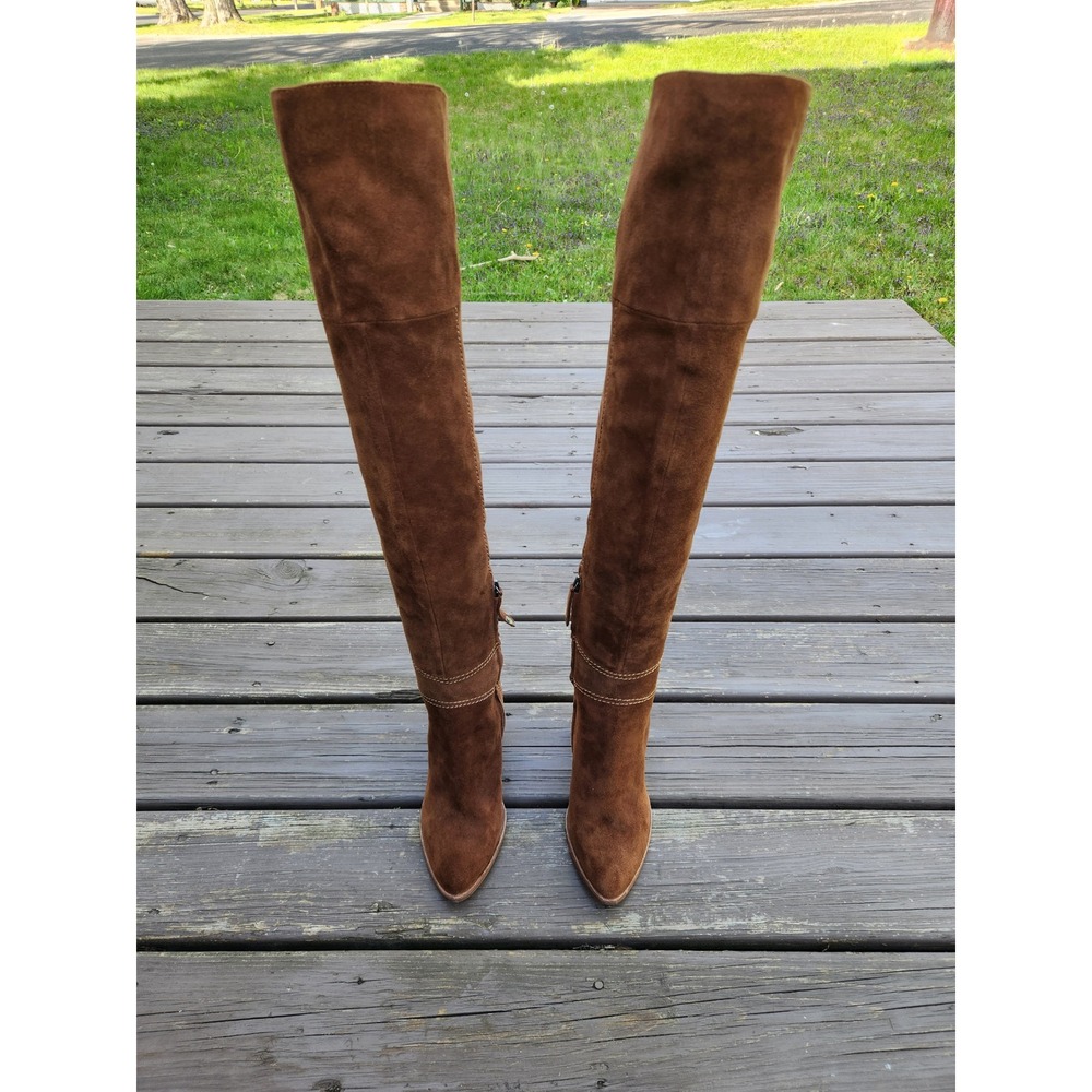 Dolce Vita Cash Over The Knee Thigh High Chestnut Suede Boots Size 8 - Picture 5 of 8